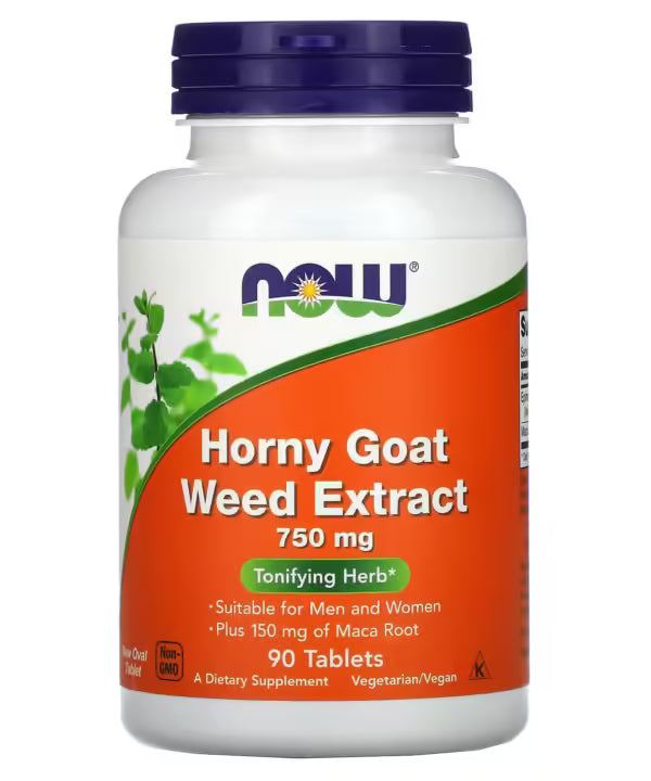Now Foods Horny Goat Weed Extract 750 mg 90 Tablets