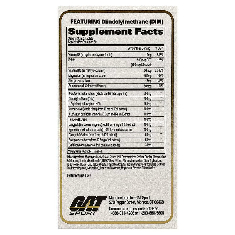 GAT Sport Testrol Gold ES - Testosterone Support - 60 Capsules