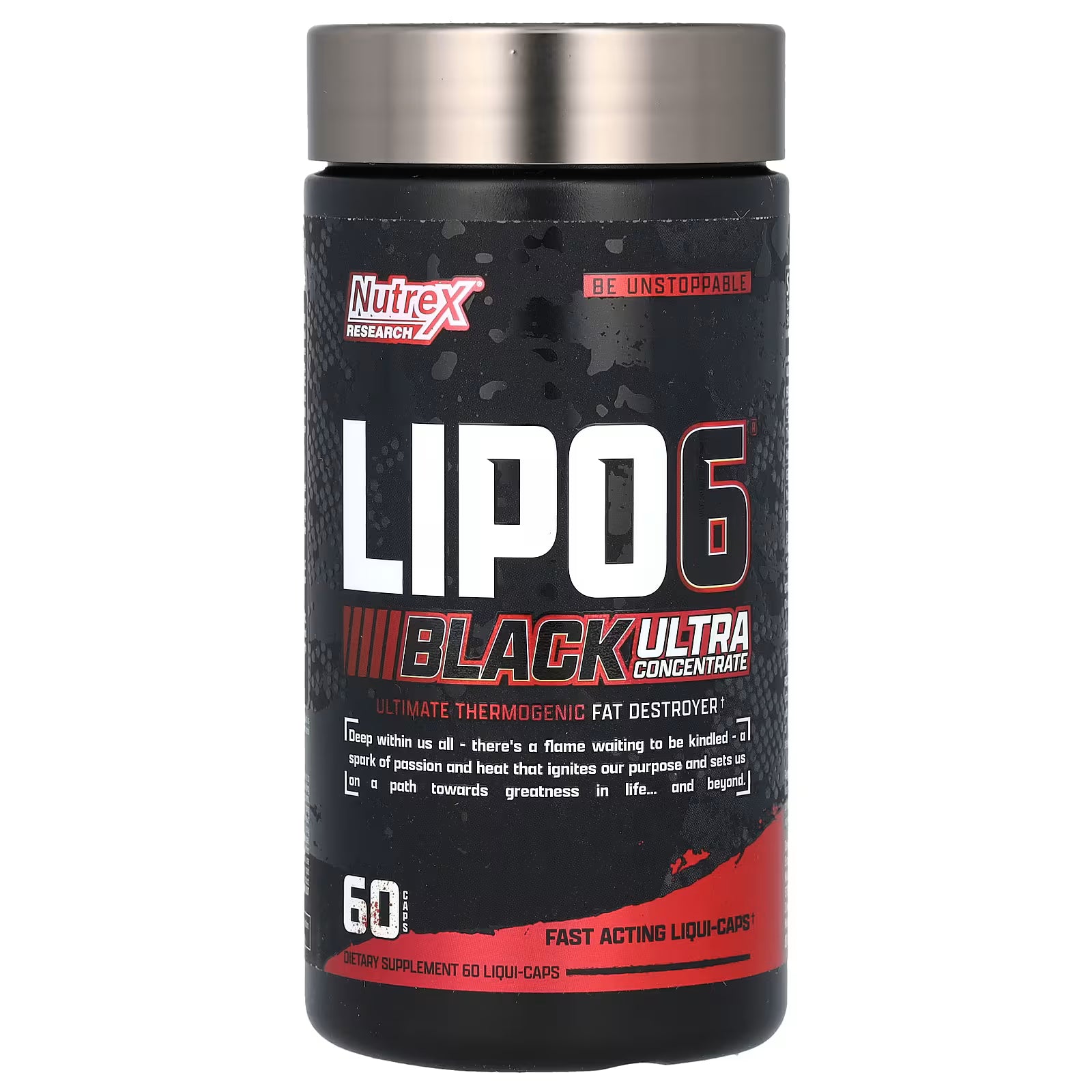 Nutrex Research LIPO-6 BLACK Ultra Concentrate - Thermogenic Fat Burner - 60 Capsules