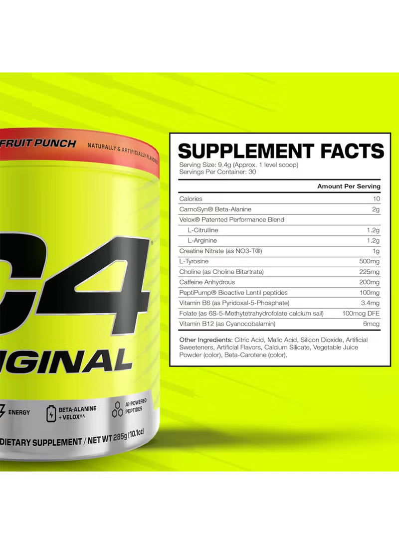 Cellucor C4 Original Pre-Workout - Fruit Punch - 30 Servings (285g)