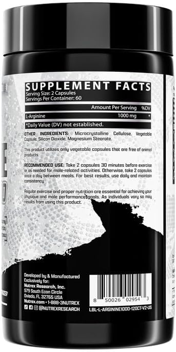 Nutrex Research, l-arginine 1000-120 caps