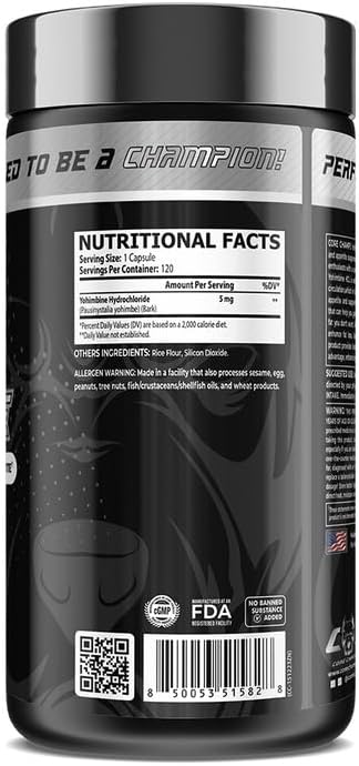 Core Champs Yohimbine HCl - Metabolic & Fat Loss Support - 120 Capsules