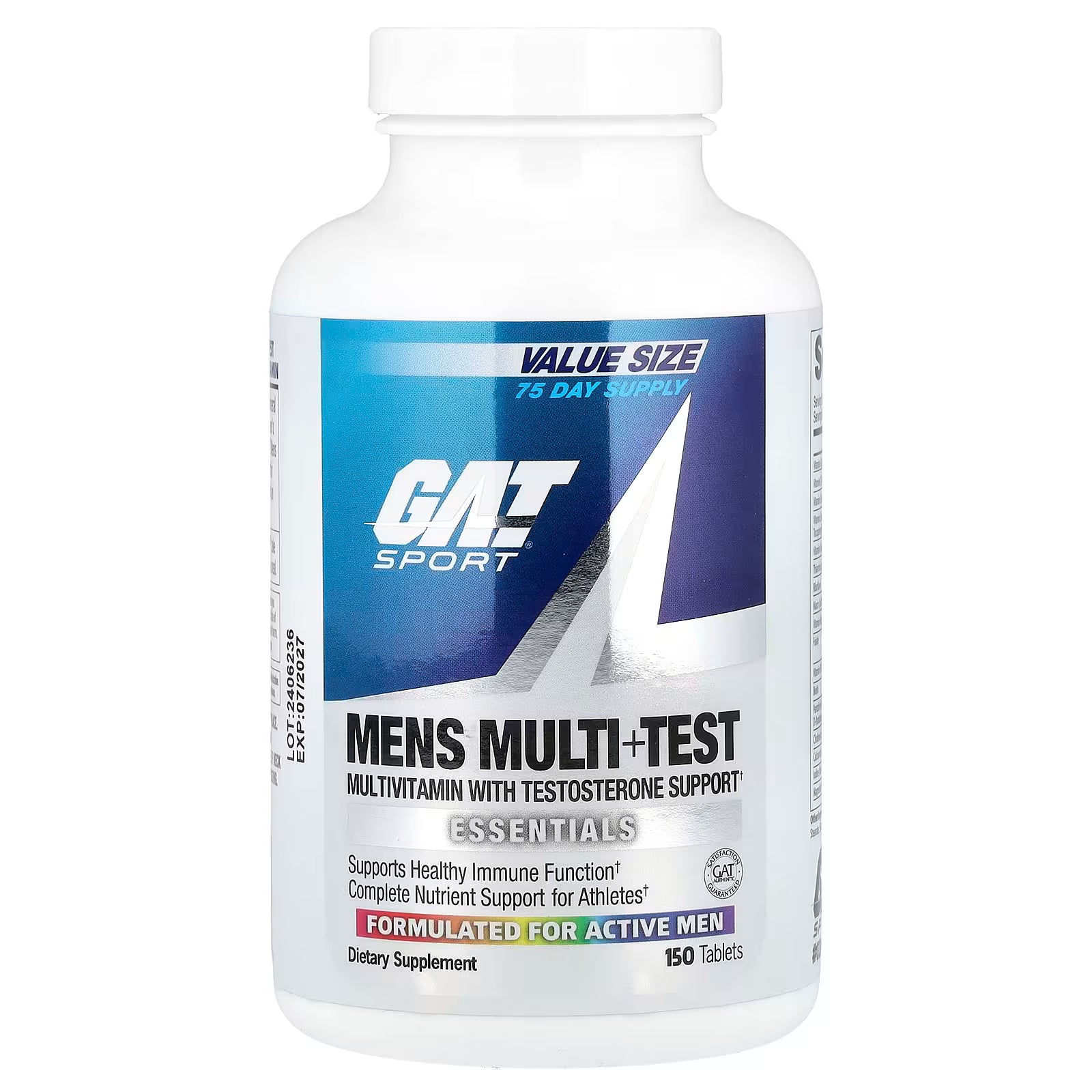 GAT Sport Men's Multi+Test - Multivitamin & Testosterone Support - 150 Tablets