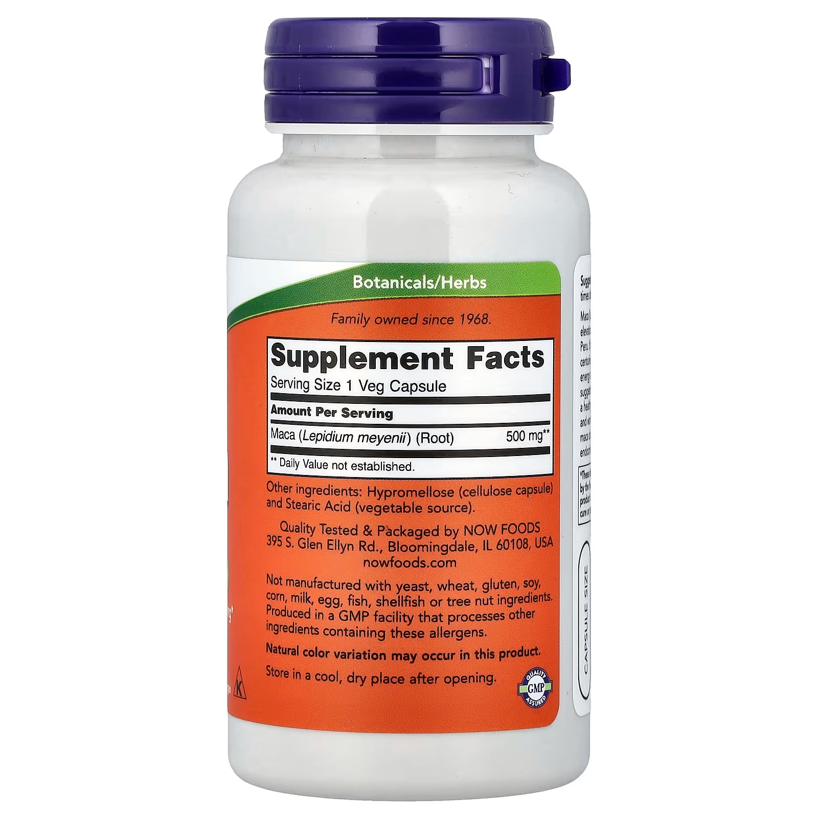 NOW Foods Maca 500mg - Energy & Vitality Support - 100 Capsules