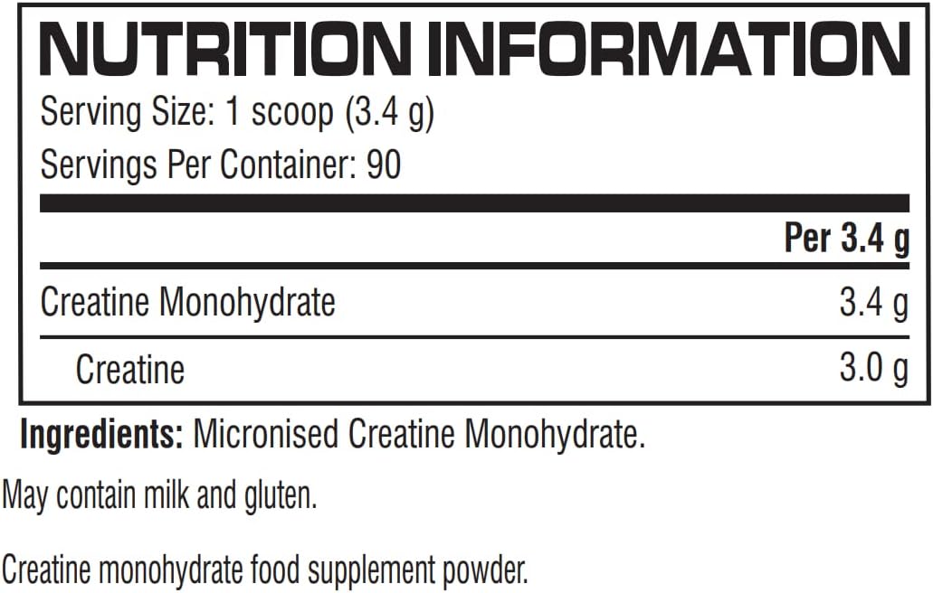 Cellucor Cor Performance Micronised Pure Creatine Monohydrate Powder for Increased Absorption No Taste Vegan Creatine Monohydrate for Fitness, Gym Nutrition and Sports 90 Servings 306 g