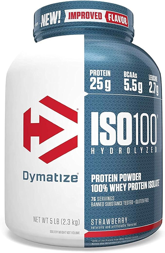 Dymatize ISO100 Hydrolyzed Whey Protein Isolate - Strawberry, 5 lbs