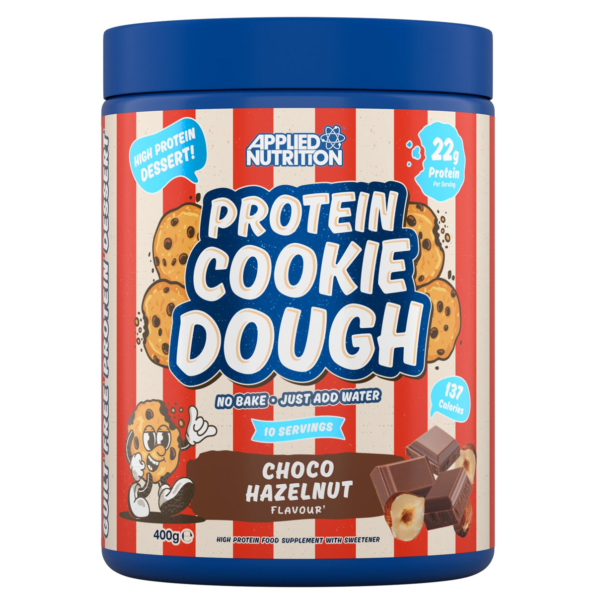 Applied Nutrition Protein Cookie Dough 1kg – High Protein Snack, Over 22g of Protein Per Serving, Ready-to-Eat– Low Calorie, Healthy Treat (1kg – 25 Servings) (White Choco Hazelnut)