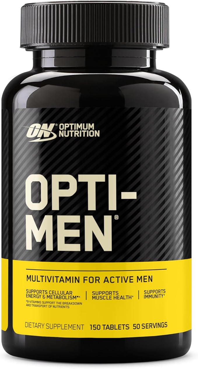 Optimum Nutrition (ON) Opti-Men, Vitamin C, Zinc and Vitamin D, E, B12 for Immune Support Men’s Daily Multivitamin Supplement, 150 Count.