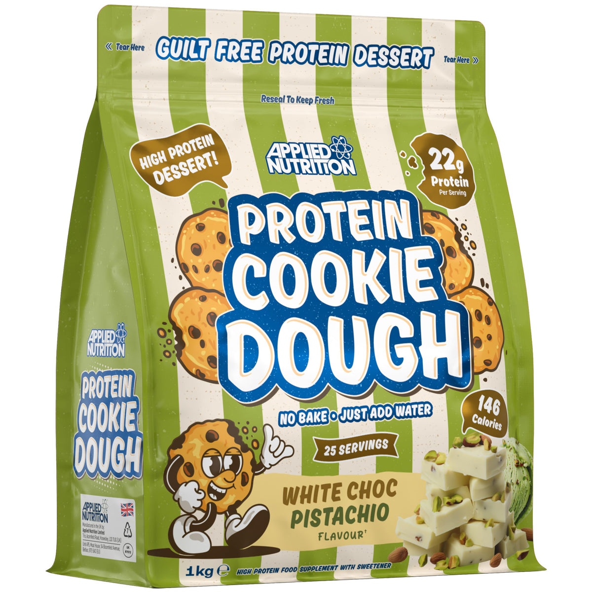 Applied Nutrition Protein Cookie Dough 1kg – High Protein Snack, Over 22g of Protein Per Serving, Ready-to-Eat– Low Calorie, Healthy Treat (1kg – 25 Servings) (White Choco Hazelnut)