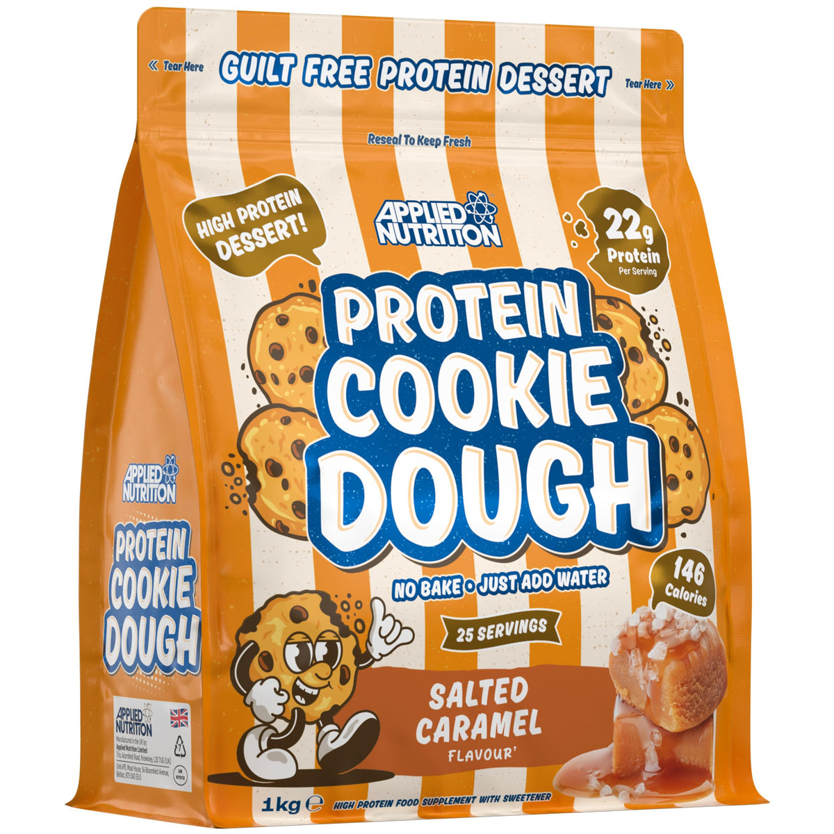 Applied Nutrition Protein Cookie Dough 1kg – High Protein Snack, Over 22g of Protein Per Serving, Ready-to-Eat– Low Calorie, Healthy Treat (1kg – 25 Servings) (White Choco Hazelnut)