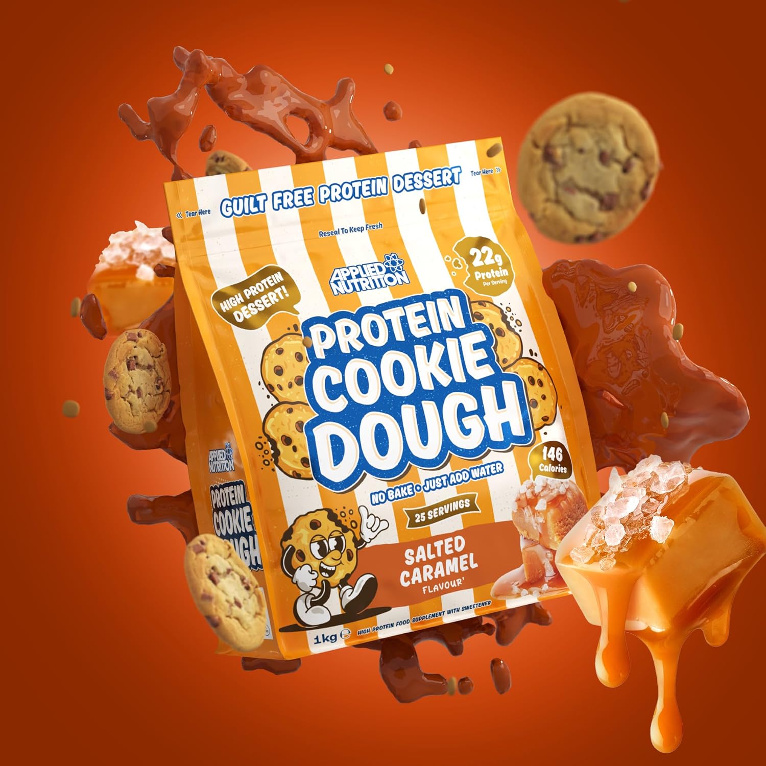 Applied Nutrition Protein Cookie Dough - Salted Caramel - 1kg High Protein Snack