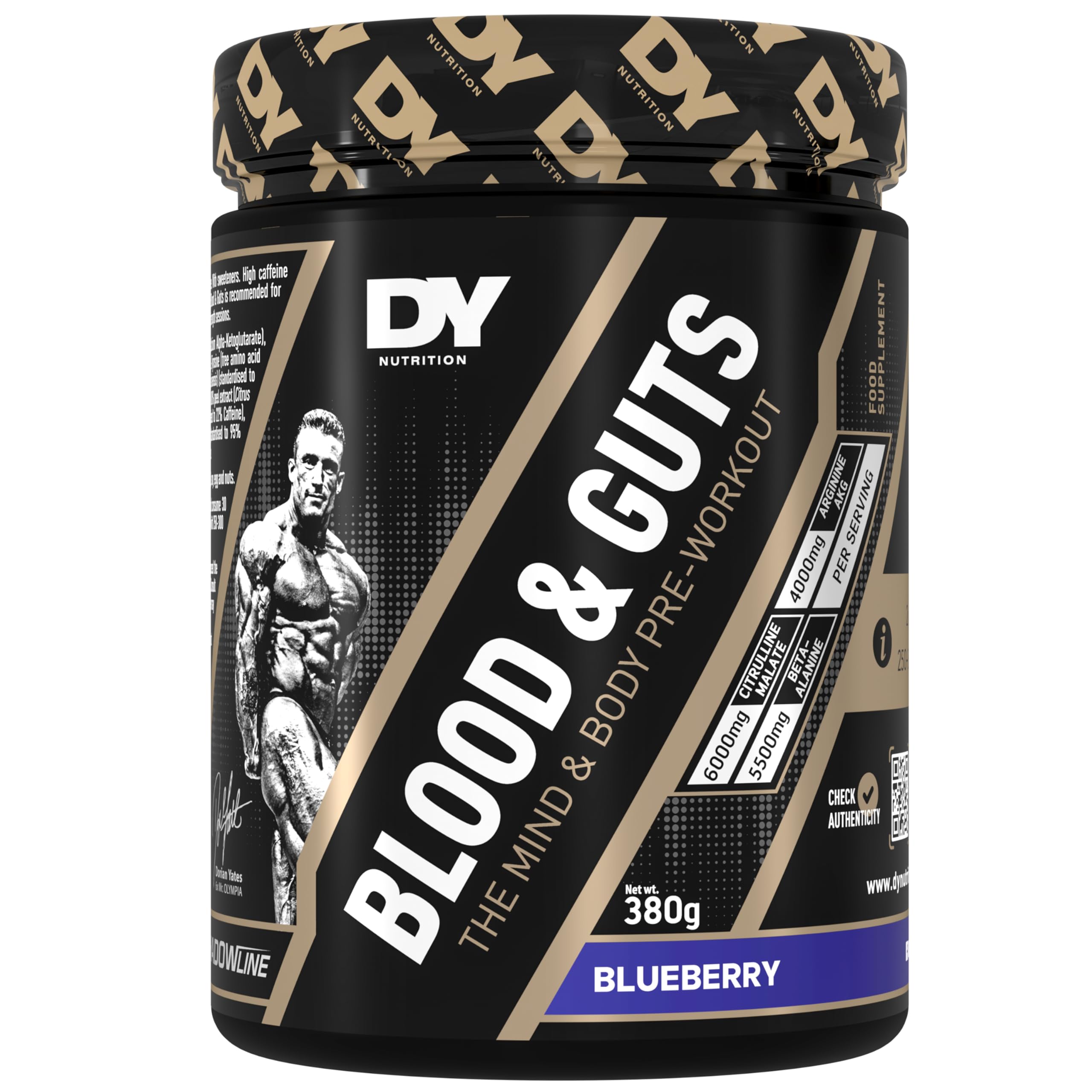DY Nutrition - Blood and Guts Pre-Workout - 380g (Blueberry)