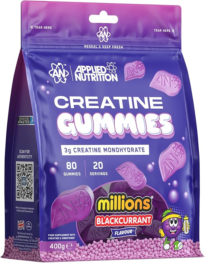 Applied Nutrition Creatine Gummies - Blackcurrant Millions - 3000mg - 80 Vegan Gummies