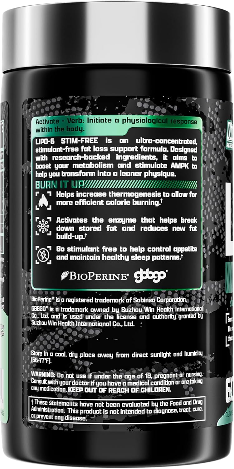 Nutrex Research LIPO-6 Stim-Free - Metabolism & Appetite Support - 60 Capsules