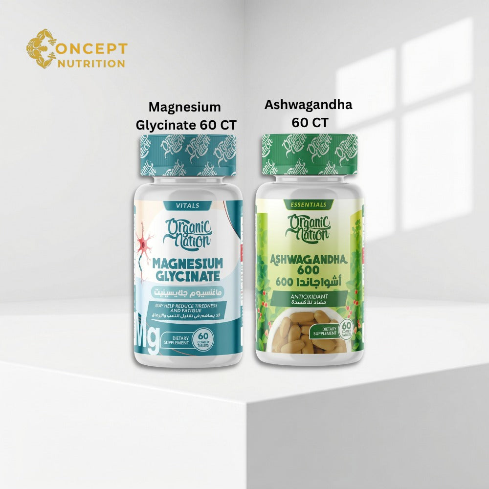 Organic Nation Deep Relaxation & Stress Support Bundle - Magnesium Glycinate & Ashwagandha