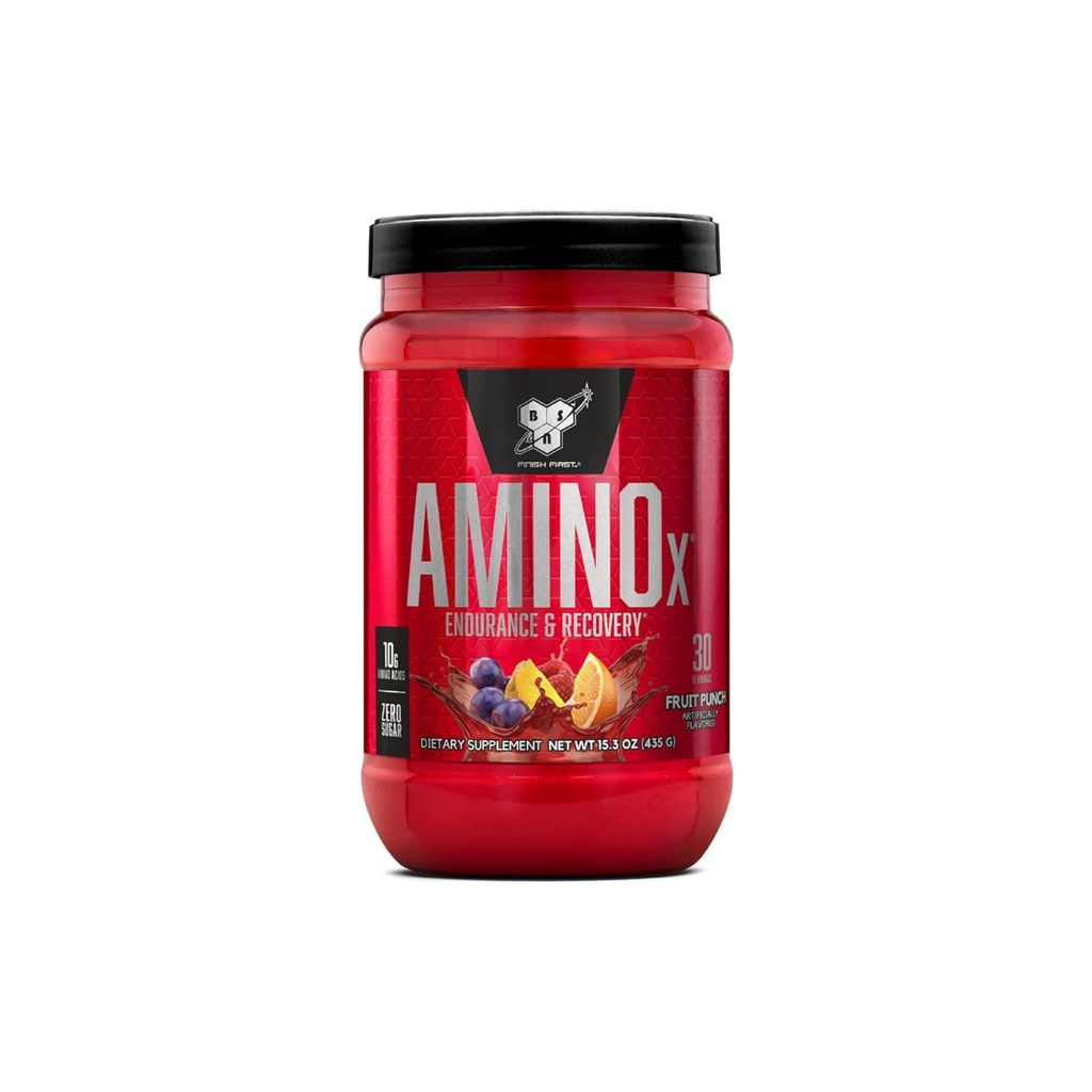 BSN Amino X Muscle Recovery & Endurance Powder with BCAAs, 10 Grams of Amino Acids, Keto Friendly, Caffeine Free, Flavor: Fruit Punch, 30 servings