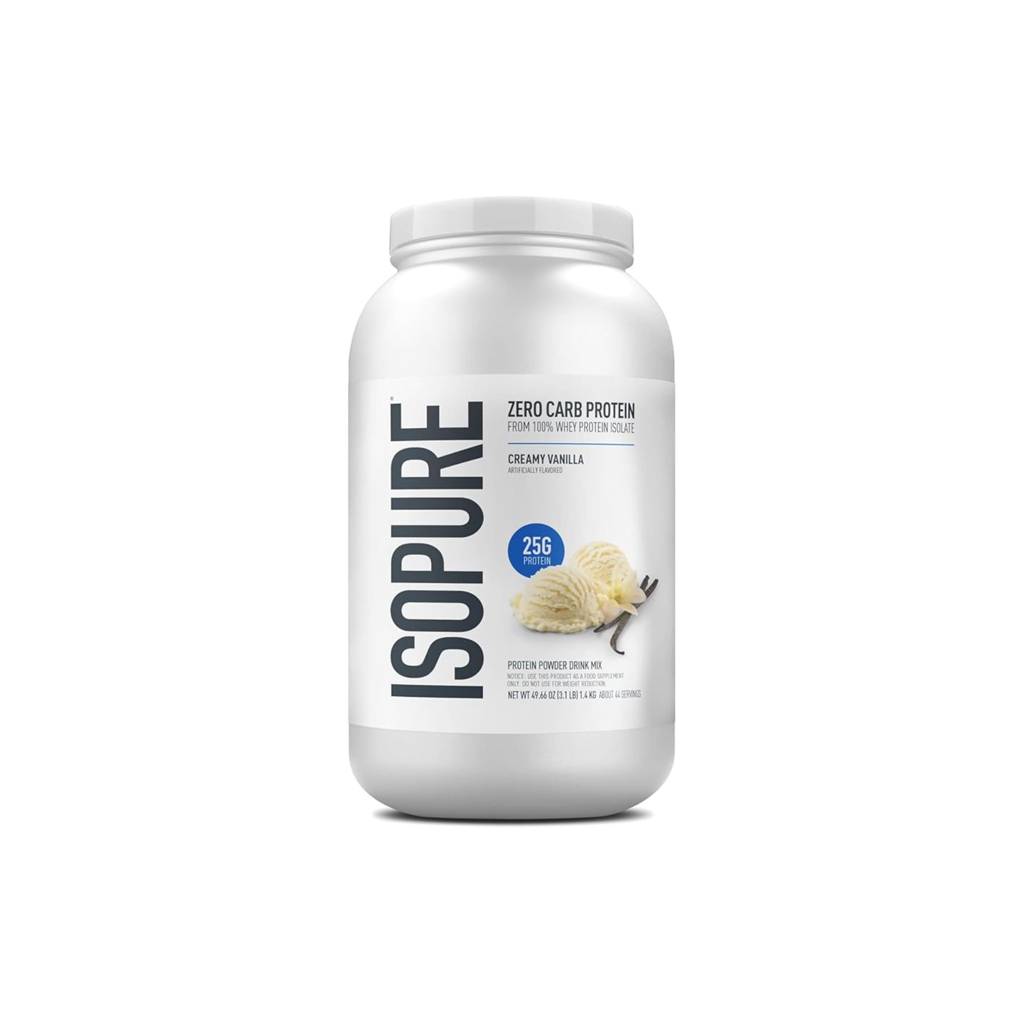 Isopure Zero Carb Protein Powder, 100% Whey Protein Isolate, Flavor: Creamy Vanilla, 3 Pounds