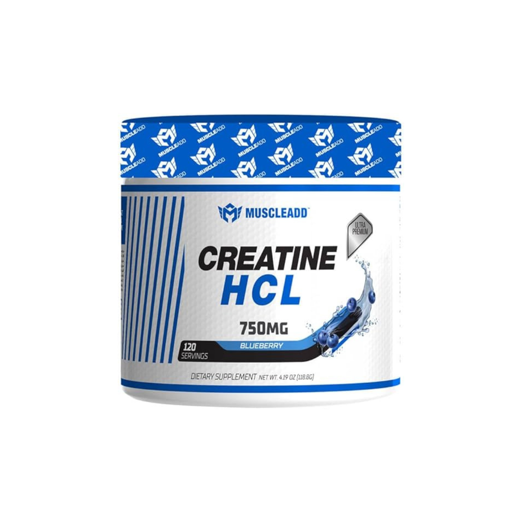 Muscle Add | Creatine HCL | Fast Absorption | Strength | Muscle Growth | Energy | Ultimate Performance | Recovery | 120 Servings | 750mg | Blue Berry