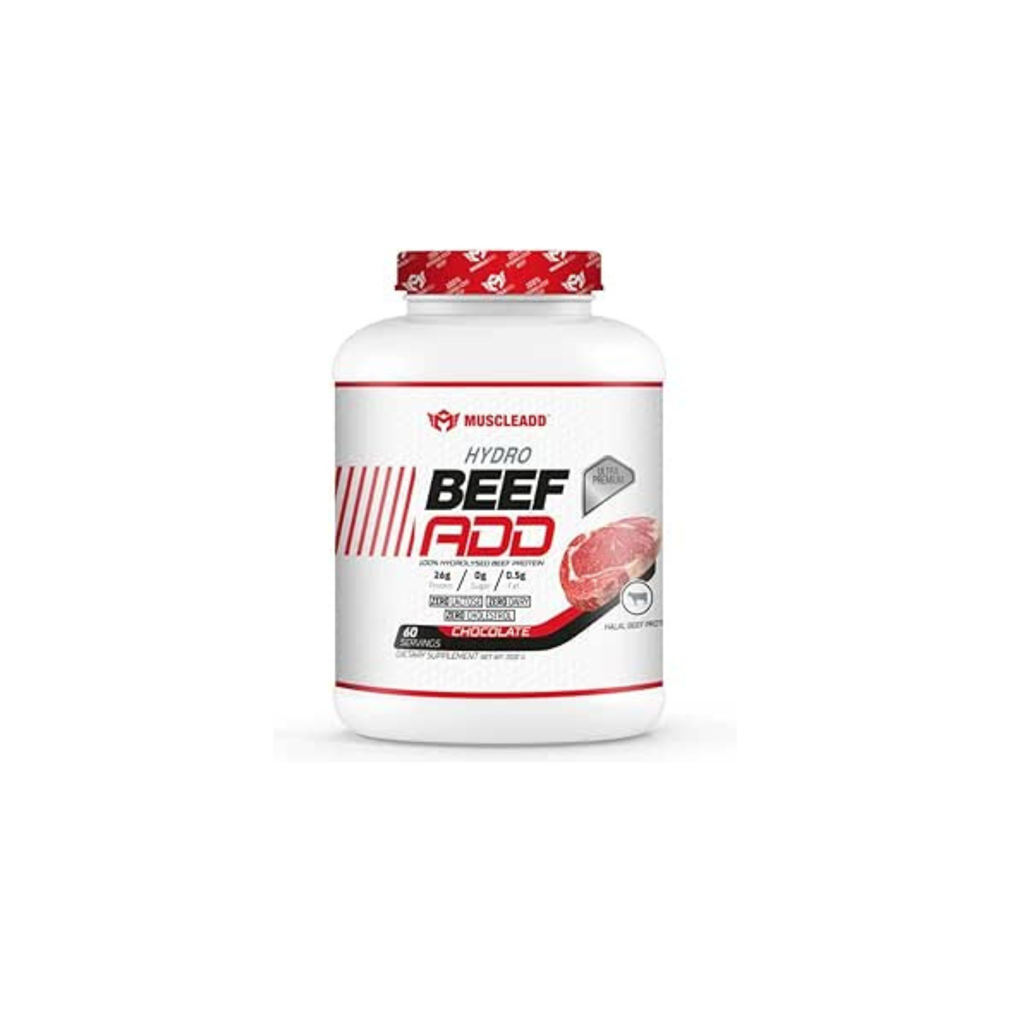 Muscle Add Hydro Beef Add 100% Hydrolyzed Beef Proten-60Serv.-1960G.-Chocolate