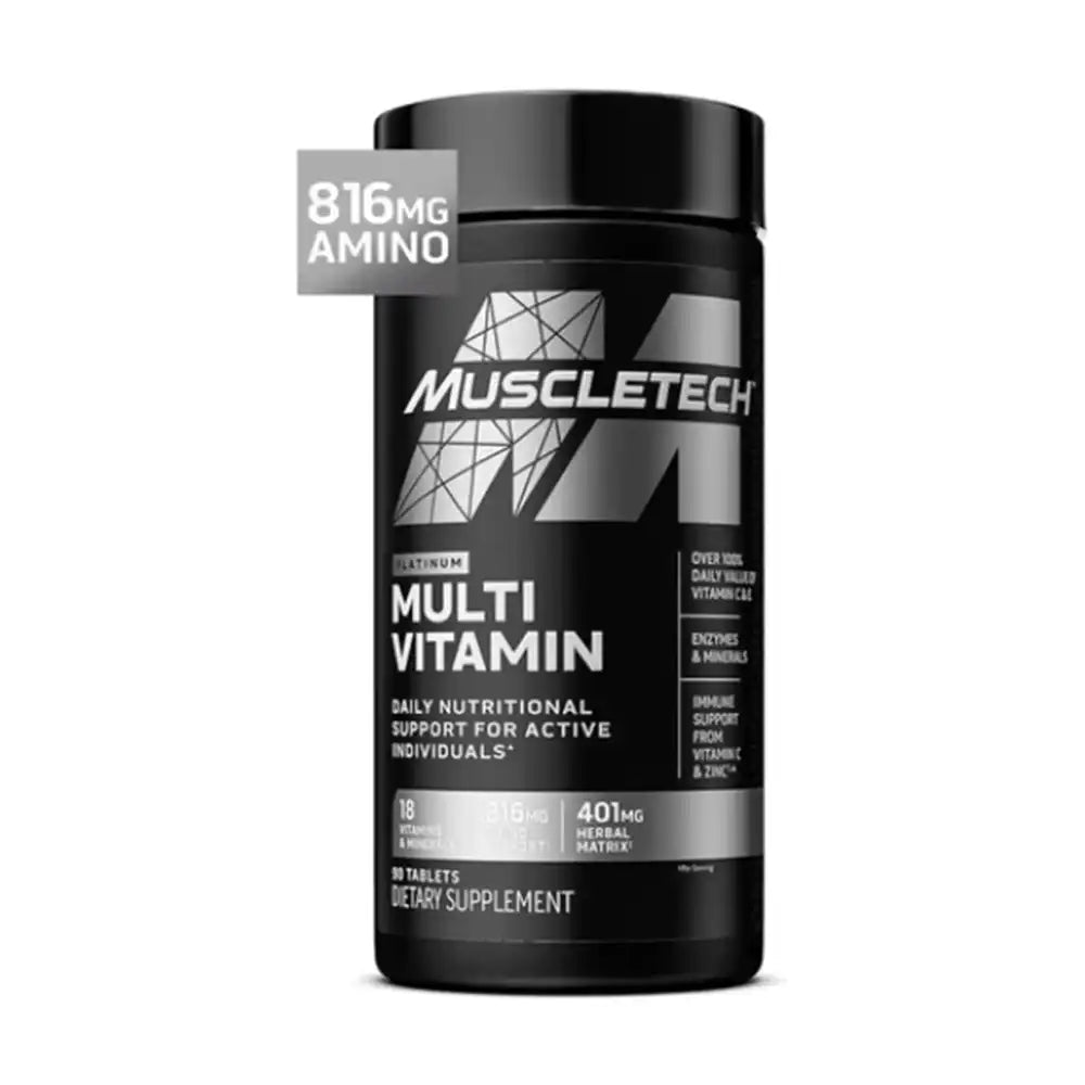 Muscletech Platinum Multivitamin for Immune Support 18 Vitamins & Minerals Vitamins A C D E B6 B12 Daily Workout Supplements for Men 90 Ct