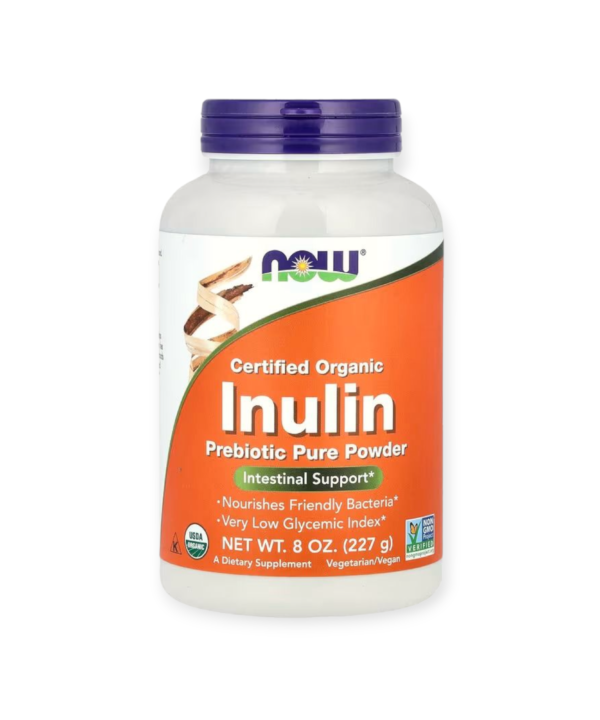 NOW Foods Certified Organic Inulin Prebiotic Pure Powder 8 oz (227 g)