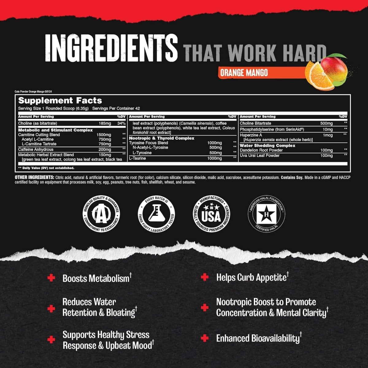 Animal Cuts Powder Thermogenic Fat Burner - Orange Mango, 42 Servings - Egypt