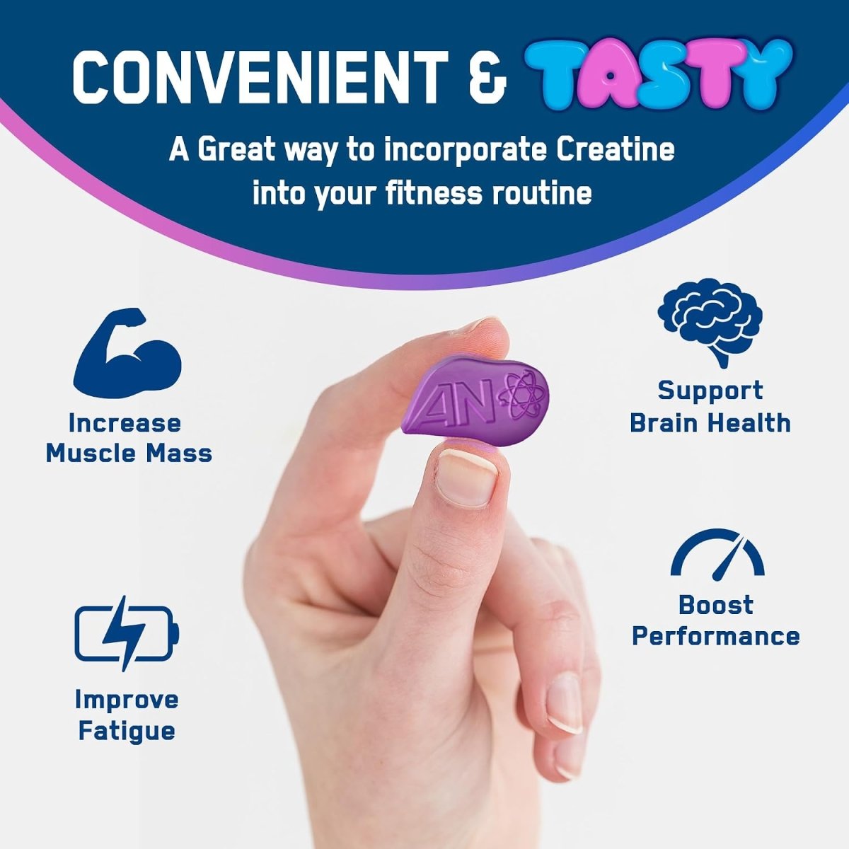 Applied Nutrition Creatine Gummies - 3000mg Creatine Monohydrate per Serving - 80 Chewable Vegan Gummies for Strength, Power & Recovery (20 Servings) - Egypt
