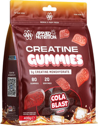 Applied Nutrition Creatine Gummies - 3000mg Creatine Monohydrate per Serving - 80 Chewable Vegan Gummies for Strength, Power & Recovery (20 Servings) - Egypt