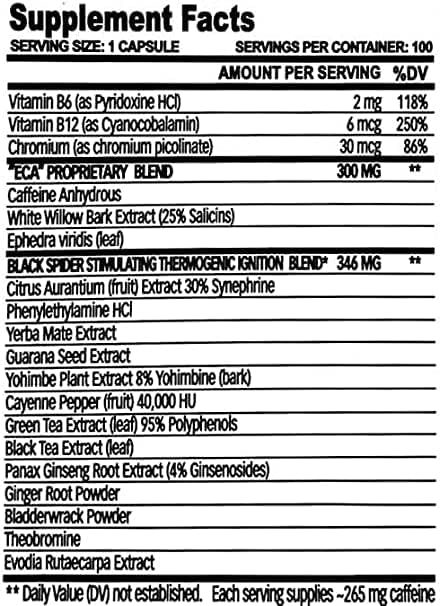 Black Spider 25 Ephedra - 100Serv. - 100Caps. - Egypt