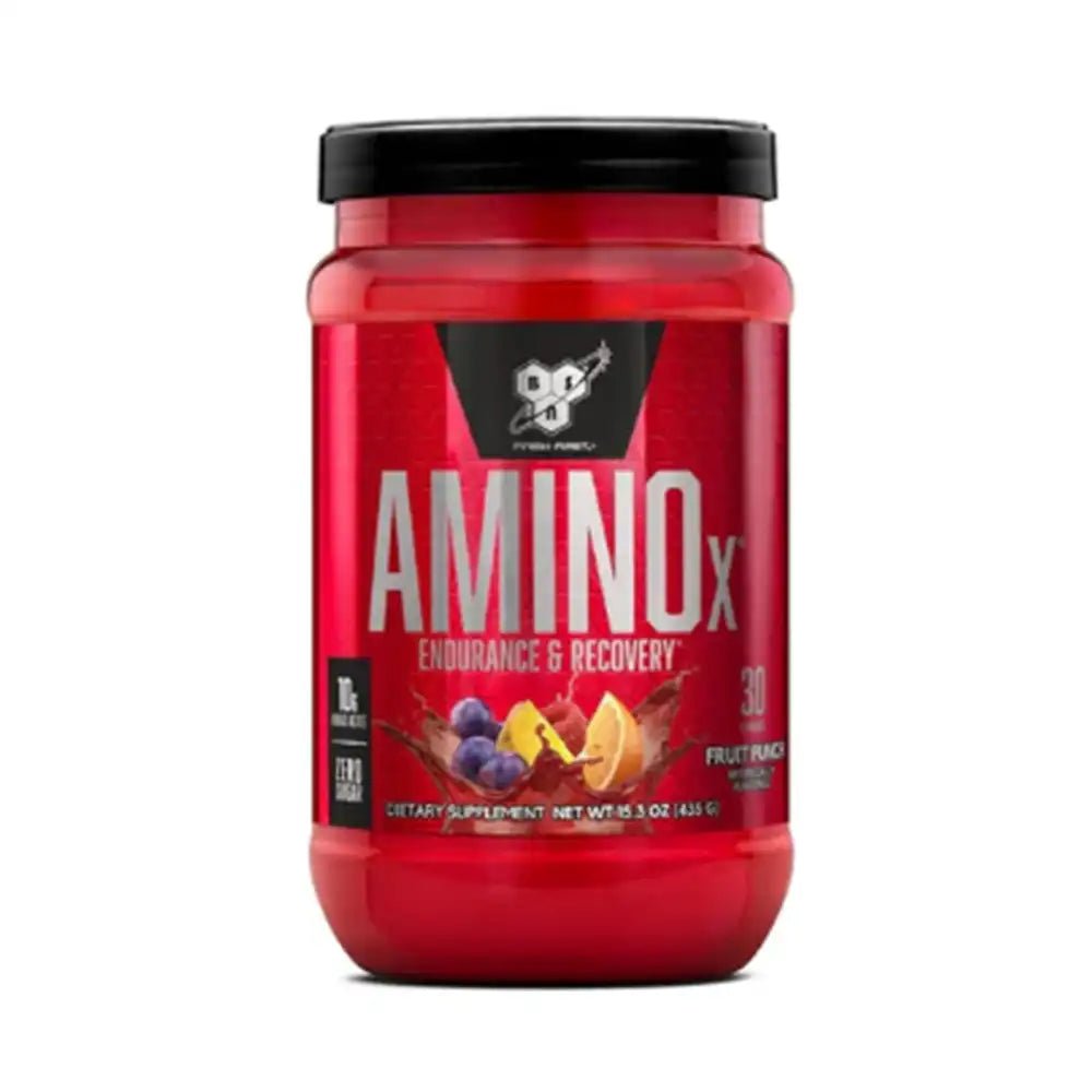 BSN Amino X Muscle Recovery & Endurance Powder with BCAAs, 10 Grams of Amino Acids, Keto Friendly, Caffeine Free, Flavor: Fruit Punch, 30 servings - Egypt