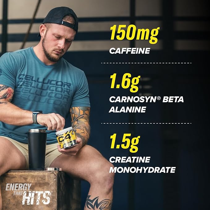Cellucor C4 Original Pre - Workout - Explosive Energy & Focus - Icy Blue Razz, 30 Servings - Egypt