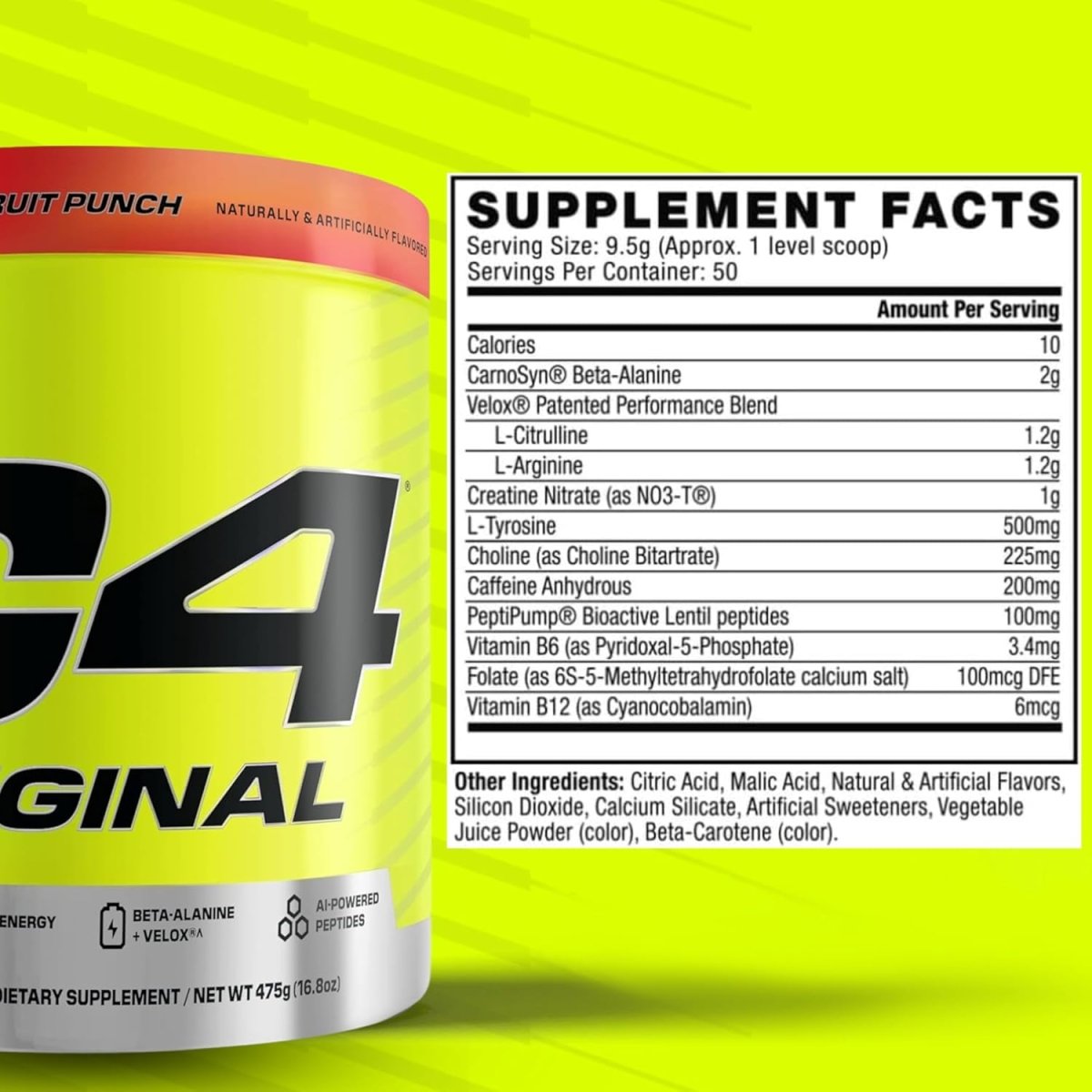 Cellucor C4 Original Pre - Workout - Fruit Punch - 50 Servings - Egypt