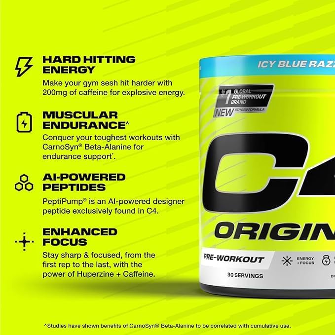 Cellucor C4 Original Pre - Workout - Icy Blue Raspberry - 50 Servings - Egypt