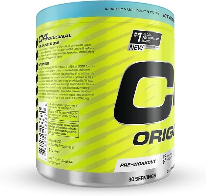 Cellucor C4 Original Pre - Workout - Icy Blue Raspberry - 50 Servings - Egypt