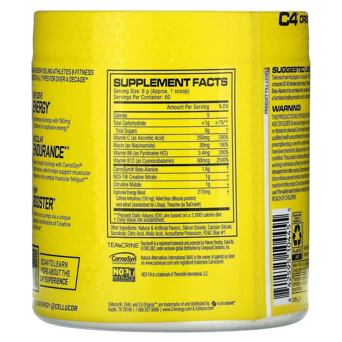 Cellucor C4 Original Pre - Workout - Icy Blue Razz, 60 Servings - Egypt