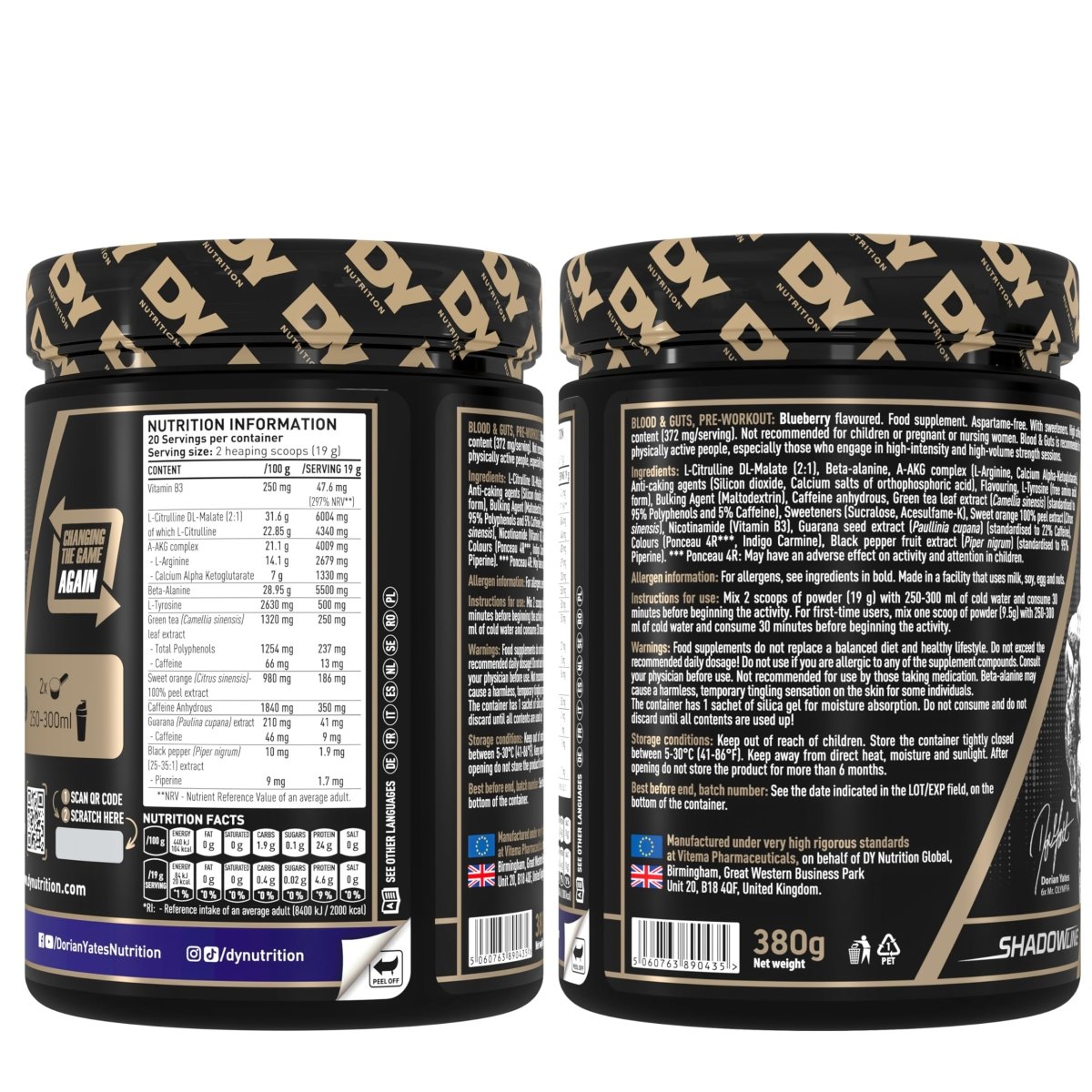 DY Nutrition - Blood and Guts Pre-Workout - 380g (Blueberry) - Egypt