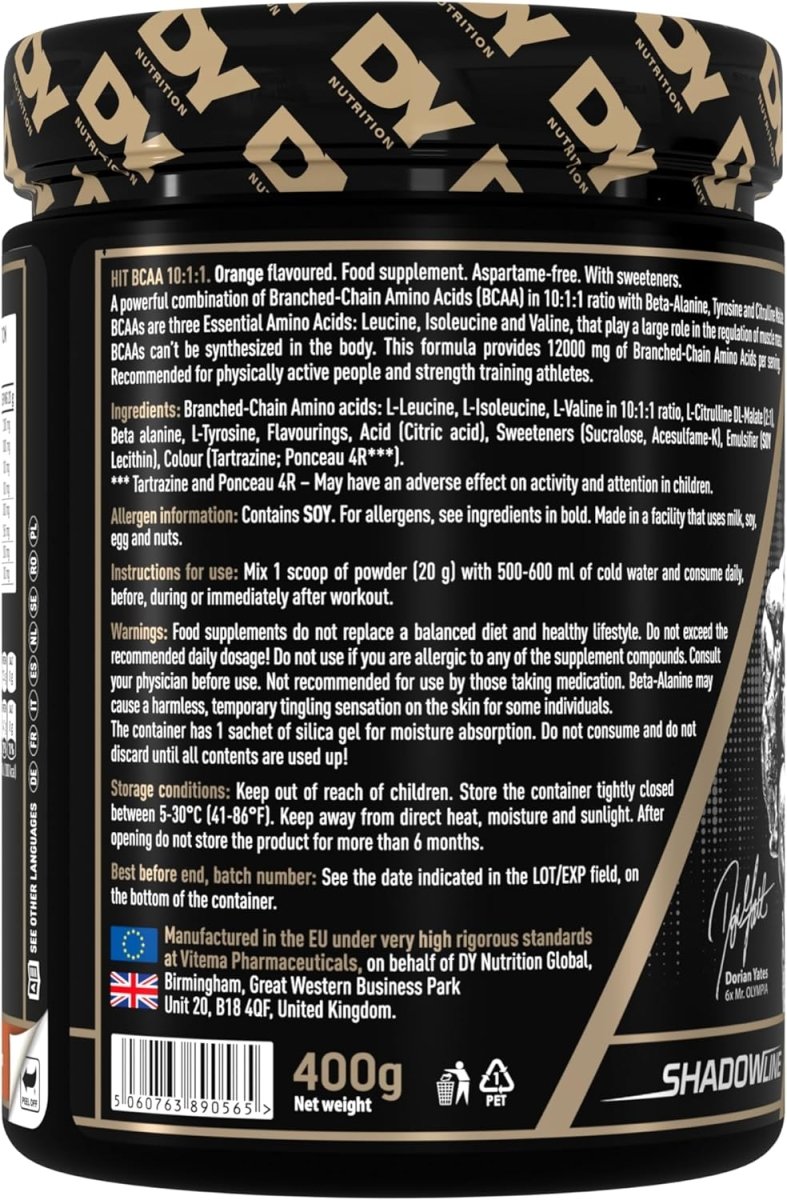 DY Nutrition HIT BCAA 10:1:1 - Orange - Performance & Recovery - 400g - Egypt