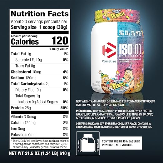 Dymatize ISO100 Hydrolyzed Whey Isolate - Birthday Cake Pebbles, 20 Servings - Egypt