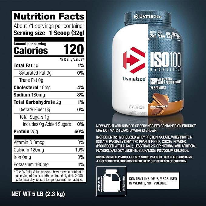 Dymatize ISO100 Hydrolyzed Whey Isolate - Chocolate PB, 5 lbs - Egypt