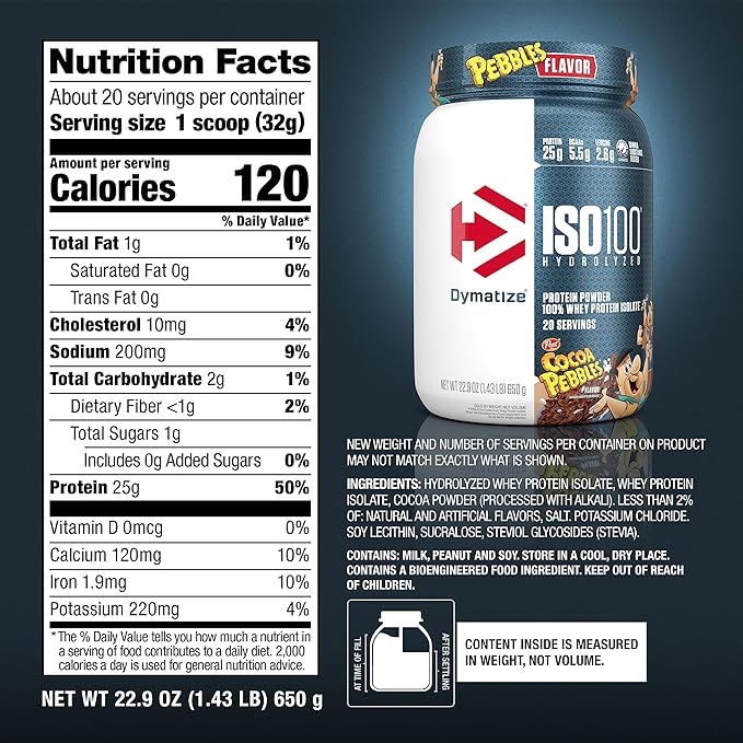Dymatize ISO100 Hydrolyzed Whey Isolate - Cocoa Pebbles, 20 Servings - Egypt