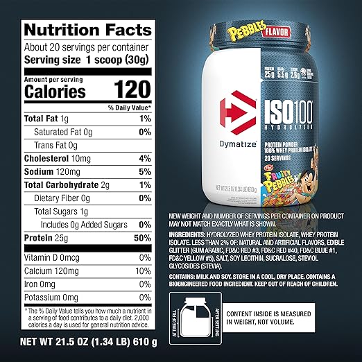 Dymatize ISO100 Hydrolyzed Whey Isolate - Fruity Pebbles, 20 Servings - Egypt
