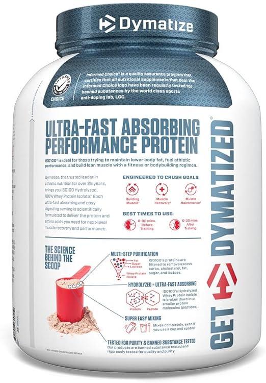 Dymatize ISO100 Hydrolyzed Whey Protein Isolate - Chocolate, 5 lbs - Egypt