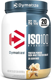 Dymatize ISO100 Hydrolyzed Whey Protein Isolate - Gourmet Vanilla - 20 Servings - Egypt