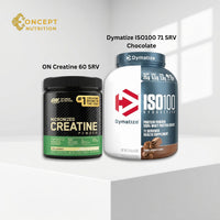 Elite Muscle Building & Recovery Stack - Dymatize ISO100 Chocolate 5 lbs & ON Creatine 300g