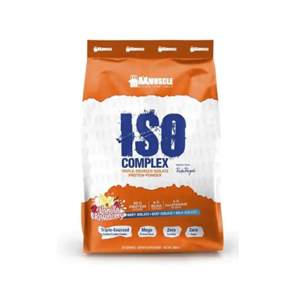 Max Muscle Reda Ragab Signature 30 Serving Iso Complex Triple Sourced Isolate Vanilla Raspberry Protein Powder 1080 g - Egypt