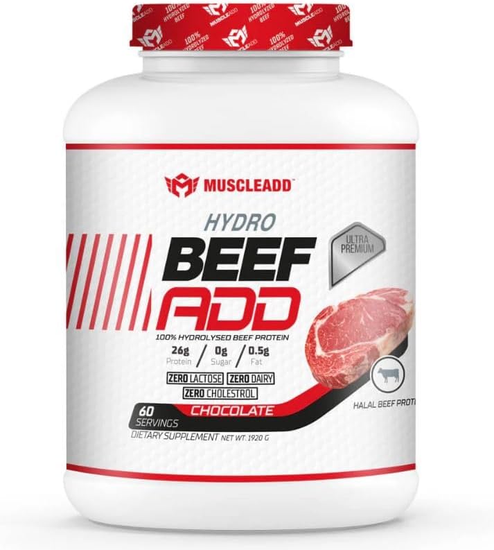 Muscle Add Hydro Beef Add - 100% Hydrolyzed Beef Protein - Chocolate - 1.96kg (60 Servings) - Egypt