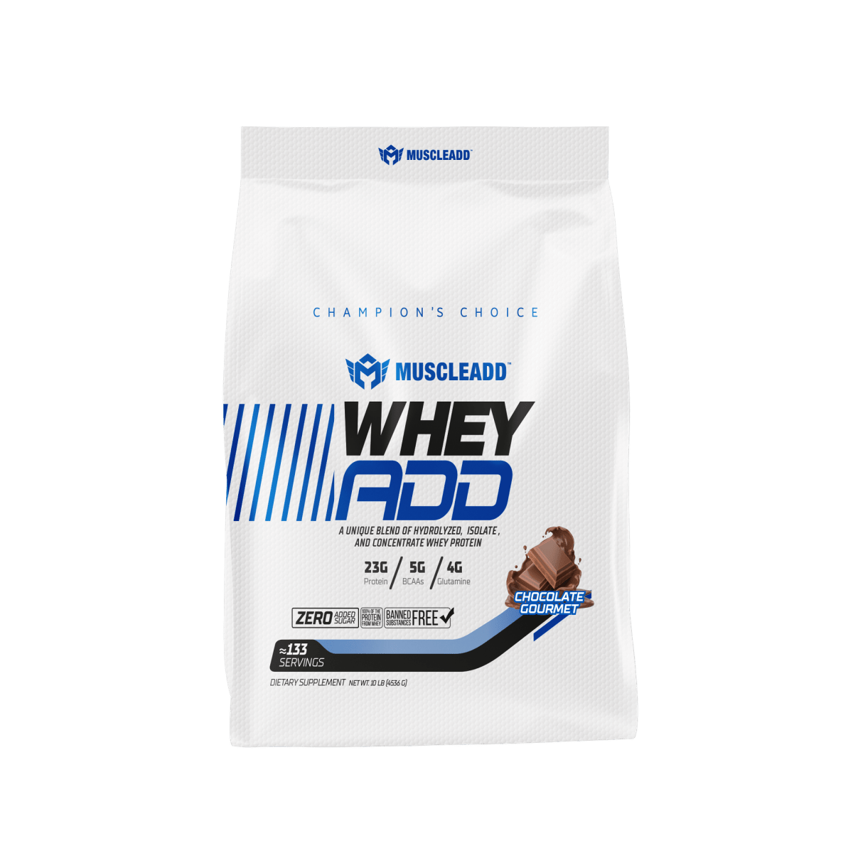 Muscle Add Whey ADD - Triple Whey Protein Blend - Chocolate Gourmet - 4.5kg (133 Servings) - Egypt