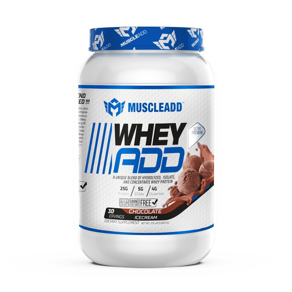 Muscle Add Whey ADD - Triple Whey Protein Blend - Chocolate Ice Cream - 1050g - Egypt