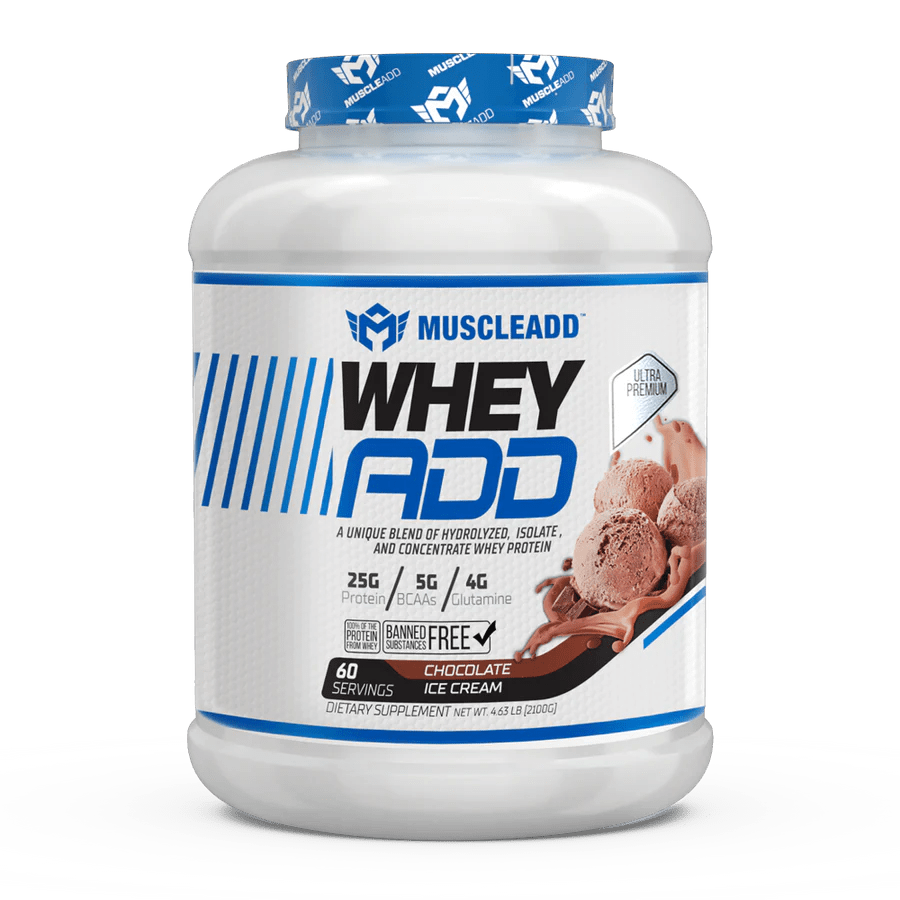 Muscle Add Whey ADD - Triple Whey Protein Blend - Chocolate Ice - cream - 2.1kg (60 Servings) - Egypt