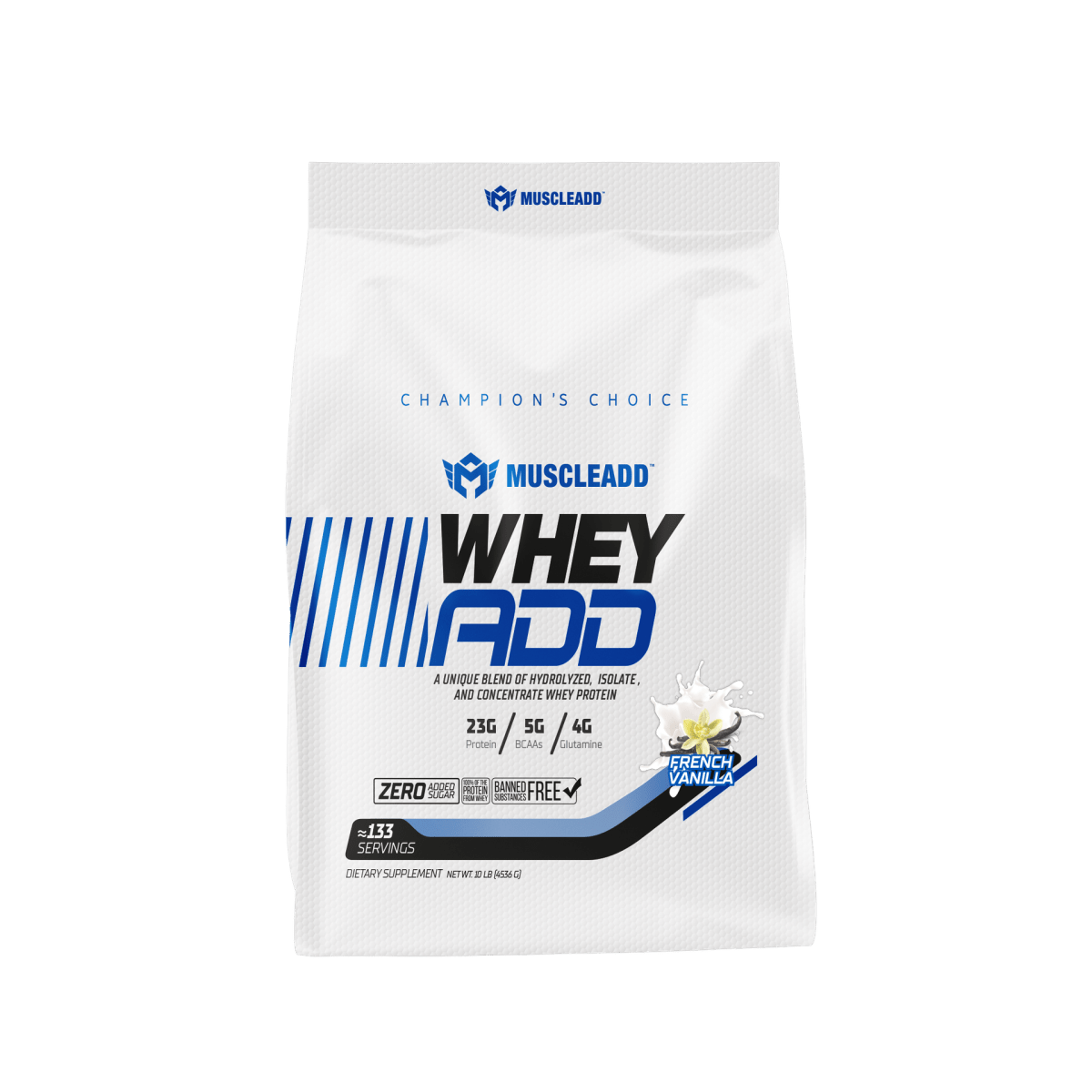 Muscle Add Whey ADD - Triple Whey Protein Blend - French Vanilla - 4.5kg (133 Servings) - Egypt
